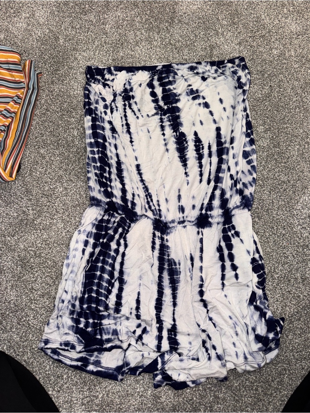 Charlotte Russe Navy and White Tie-Dye Mini Skirt